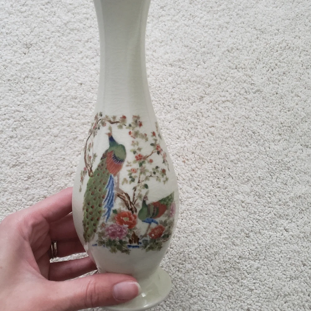 Vintage Peacock Bud Vase